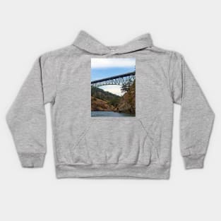 Deception Pass Bridge August - horizontal Kids Hoodie